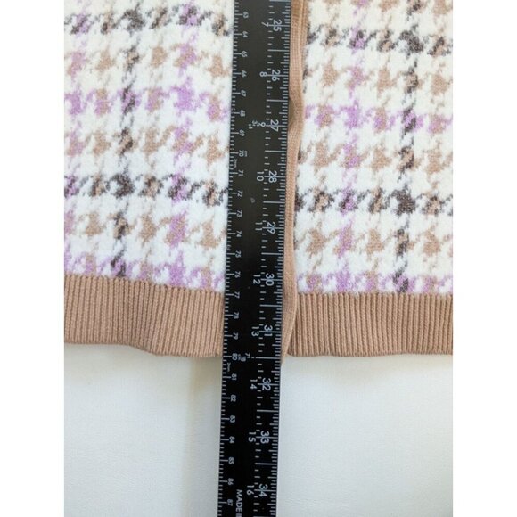 Ann Taylor Petite Boyfriend Houndstooth Long Cardigan Size Medium - Picture 9 of 11